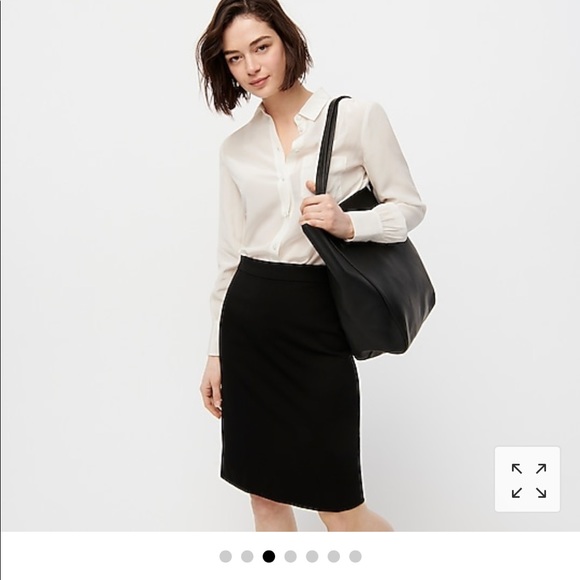JCrew No. 2 bi-stretch Cotton pencil skirt, size 4, black, lined.